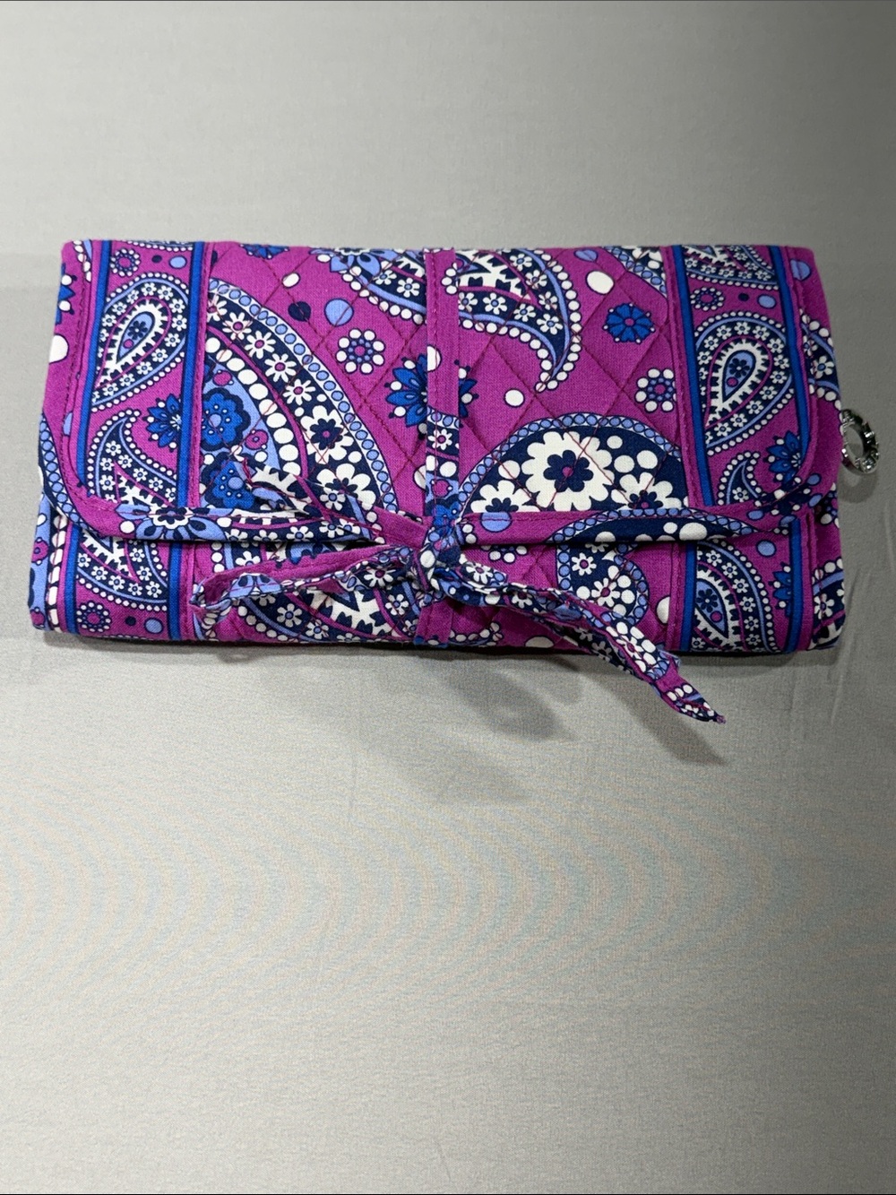Vera Bradley Purple Paisley Fold-Over Clutch Wallet - Quilted Fabric